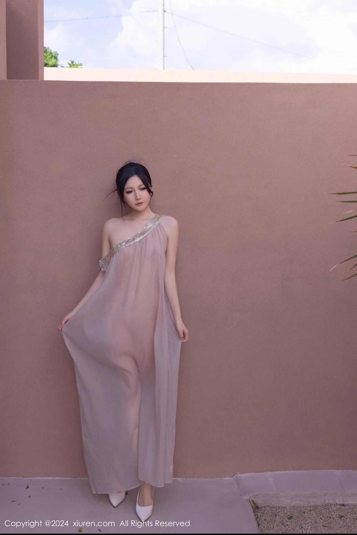 模特鱼子酱Fish芦苇场景性感紫色轻透连衣裙秀惹火身材诱惑写真80P-第1章-图片2