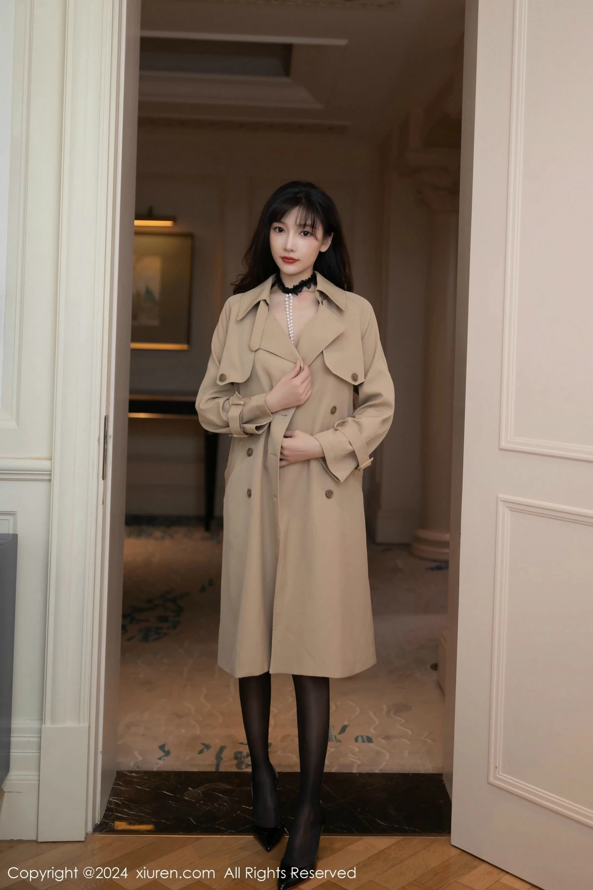 模特陆萱萱性感黑色情趣内衣配黑色丝袜秀曼妙身姿撩人诱惑写真80P-第1章-图片3