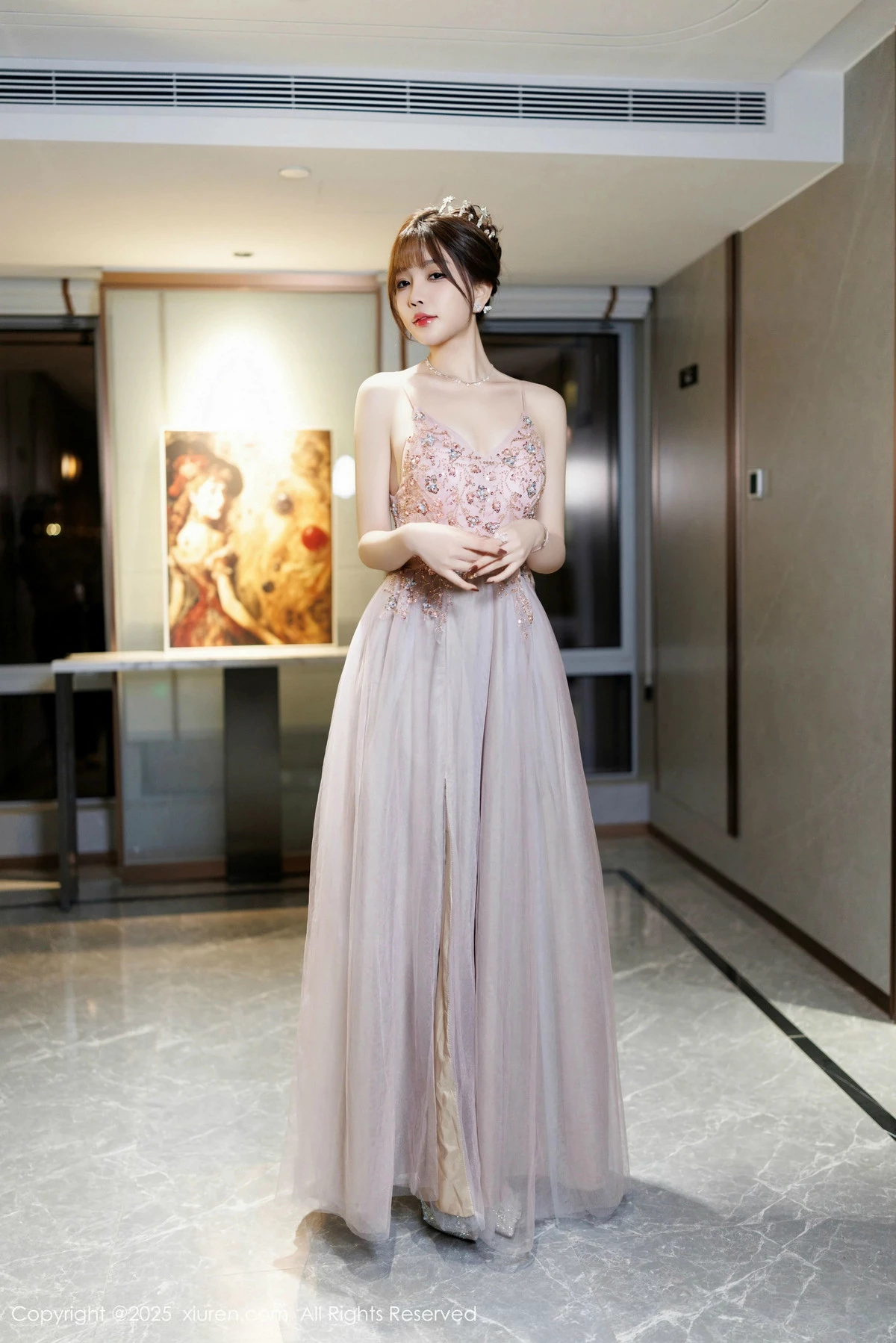 女神徐莉芝Booty性感碎花连衣裙配超薄肉丝秀完美身材诱惑写真100P-第1章-图片2