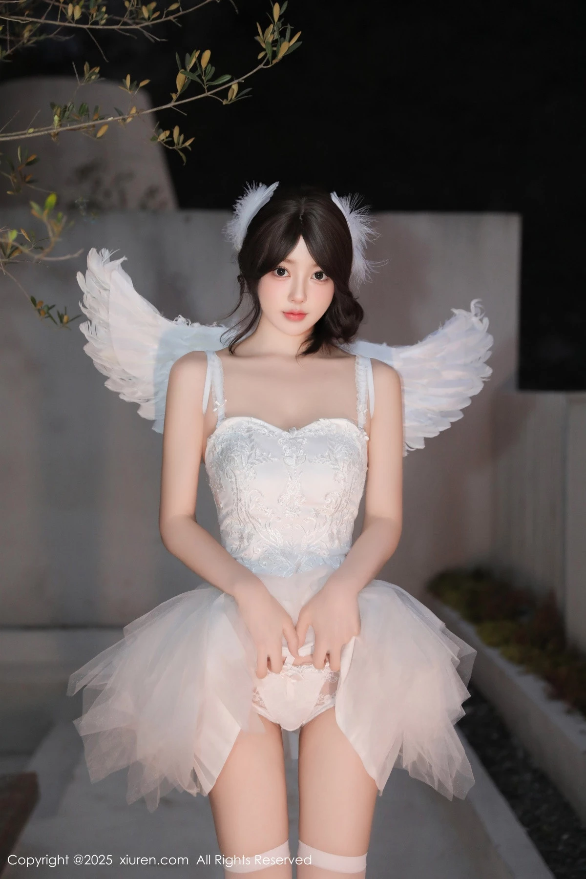 模特桃妖夭天使装扮露性感白色内衣配白丝袜秀曼妙身材诱惑写真82P-第1章-图片3