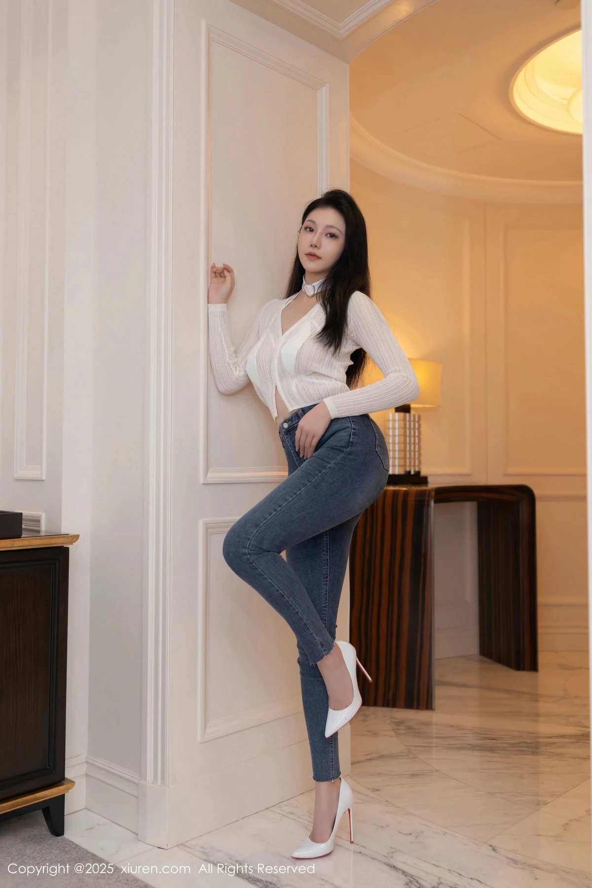 模特安然anran性感白色情趣内衣配白丝袜秀曼妙身姿撩人诱惑写真83P-第1章-图片2