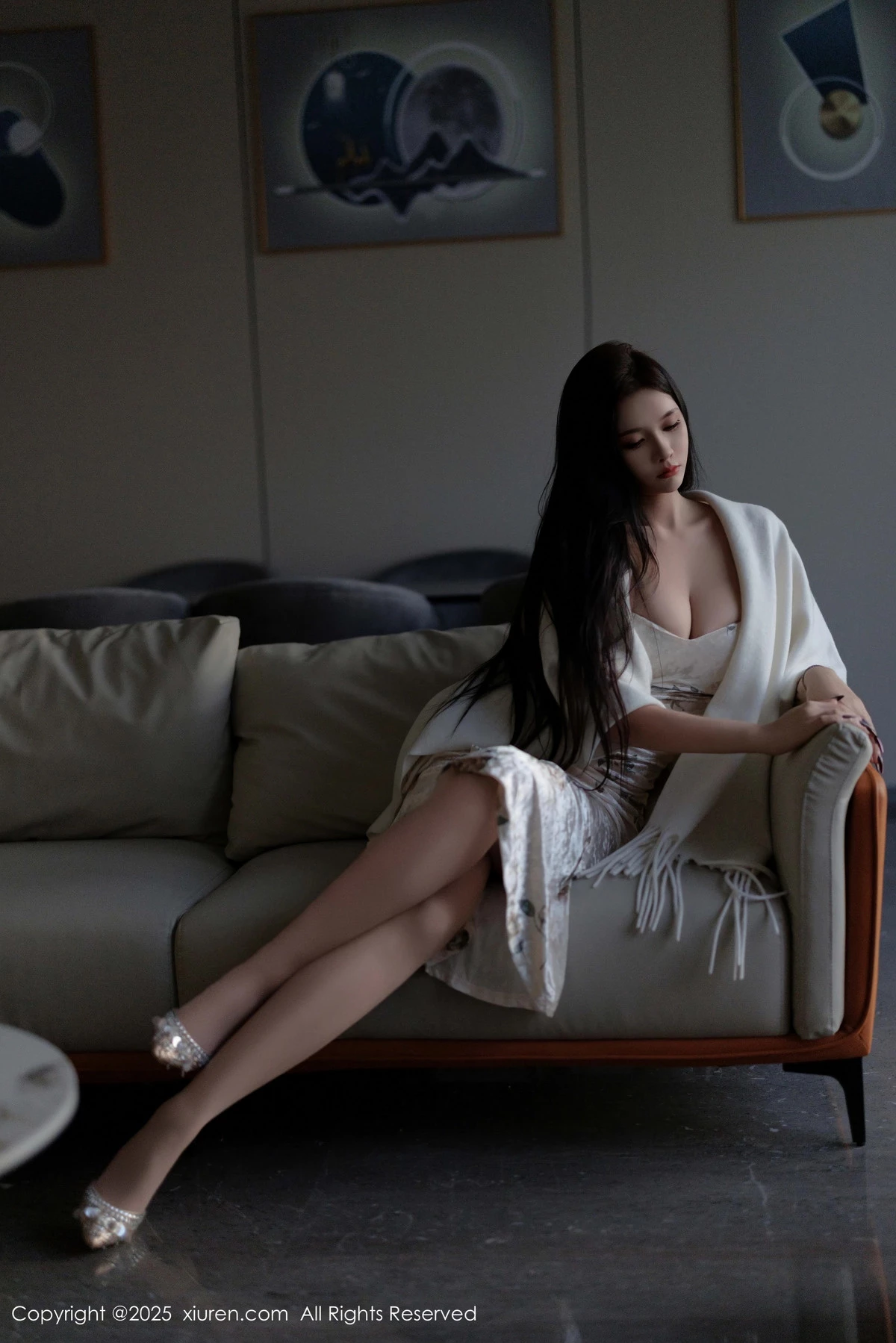 模特娜比脱连衣短裙露性感蓝色内衣配超薄肉丝秀凹凸身材诱惑写真81P-第1章-图片3