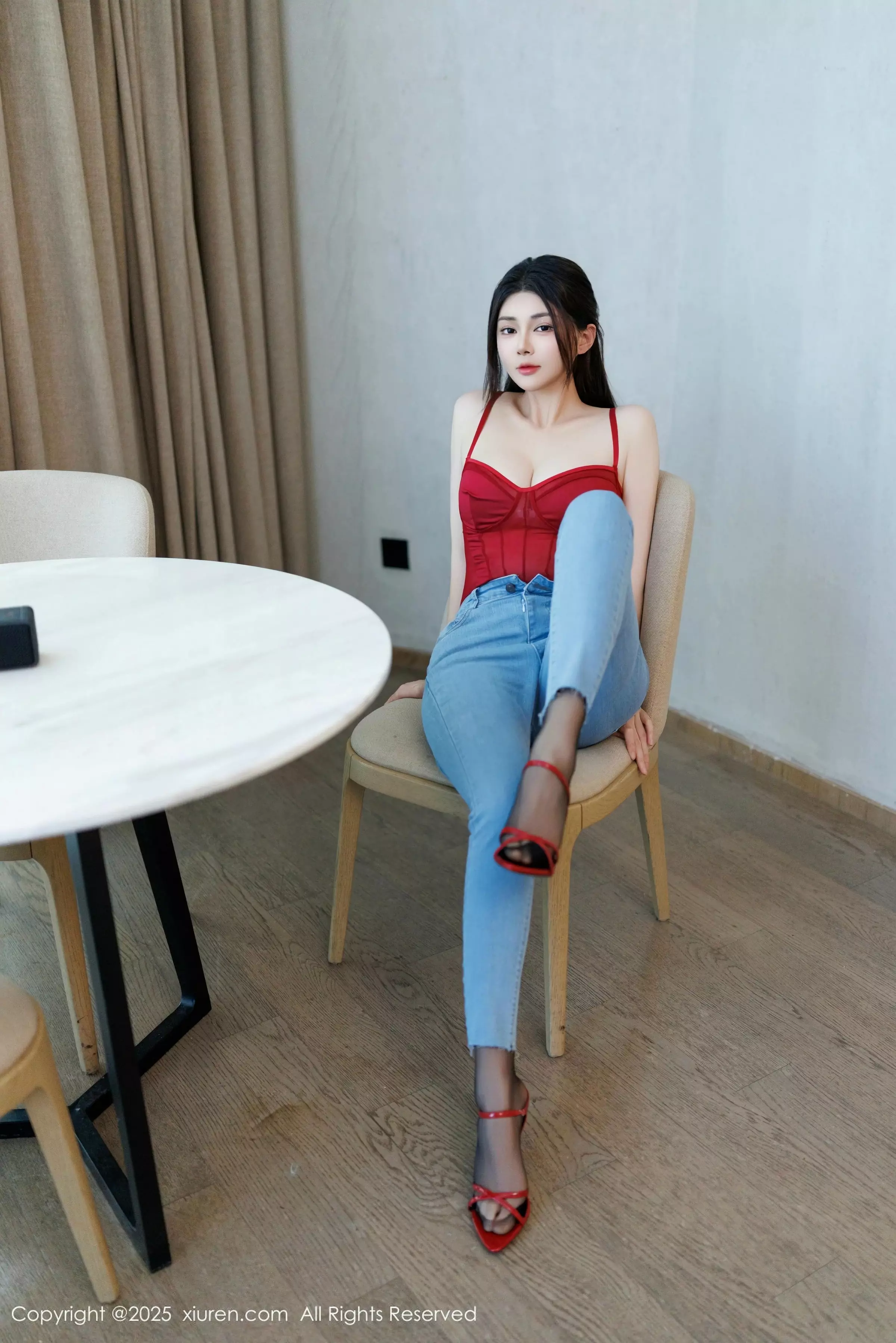 模特凯竹Quinn红色连体内衣+粉色情趣内衣秀丰腴身材诱惑写真82P-第1章-图片2