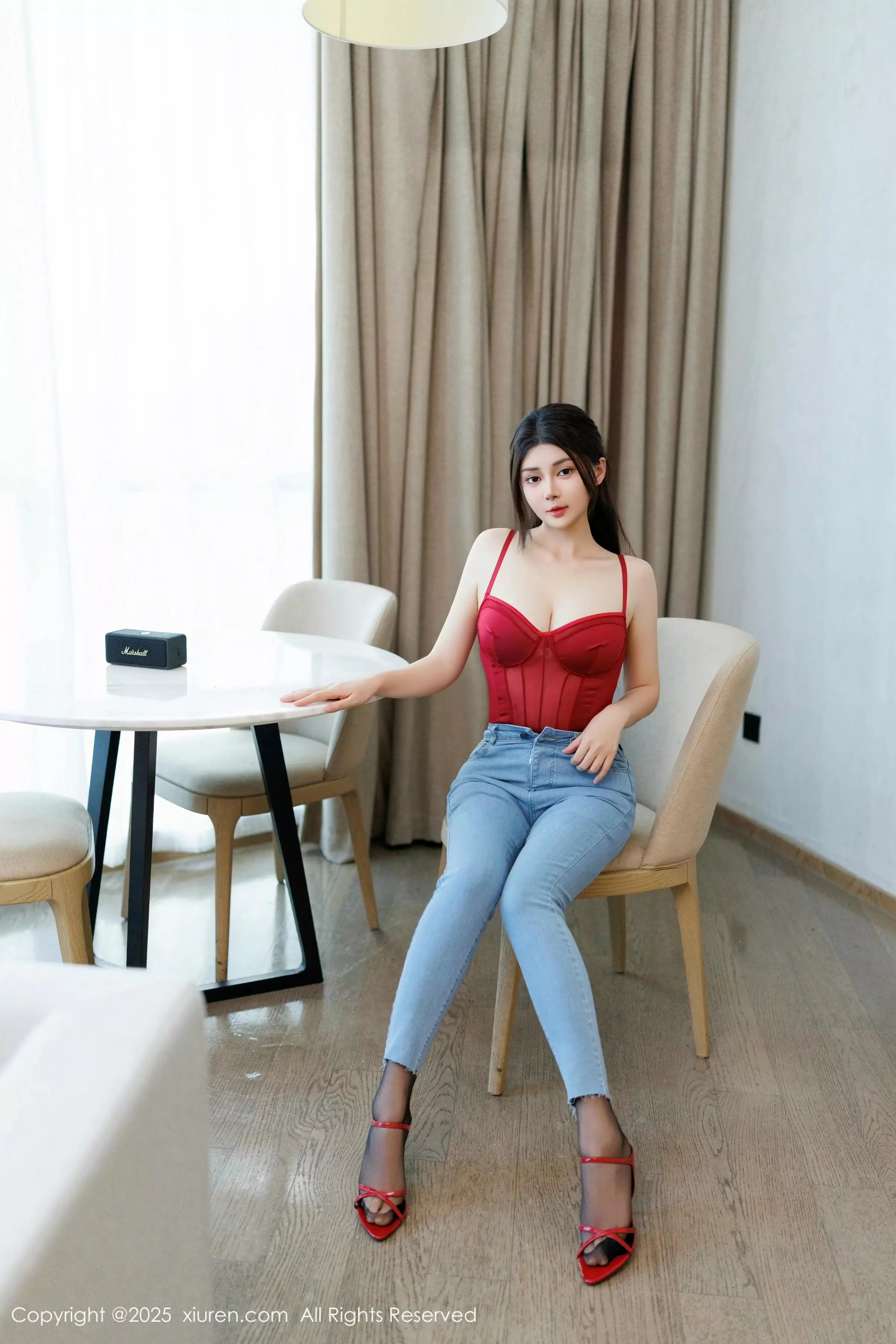 模特凯竹Quinn红色连体内衣+粉色情趣内衣秀丰腴身材诱惑写真82P-第1章-图片1