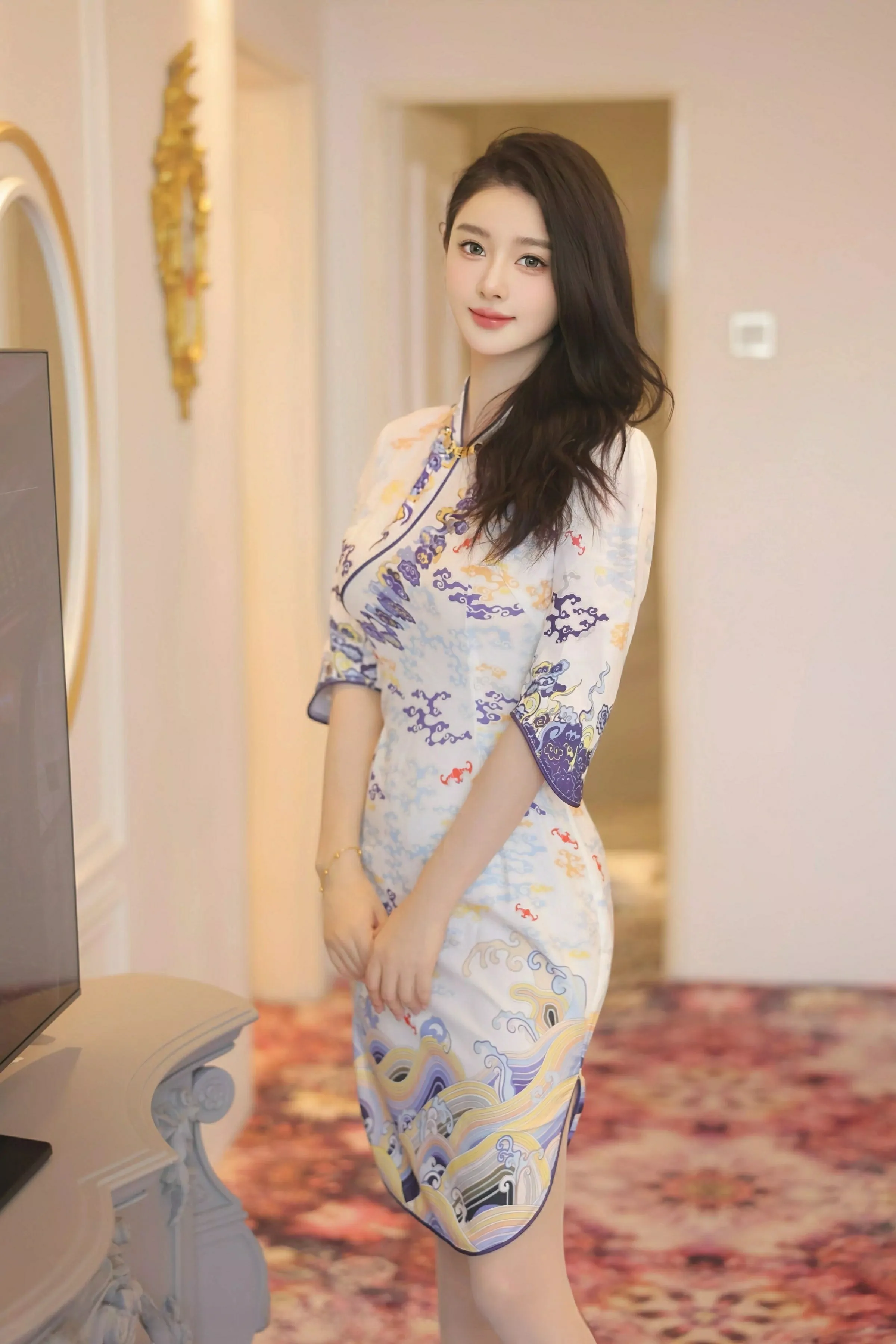 模特Candy糖糖性感空姐制服配超薄肉丝秀丰腴身姿撩人诱惑写真95P-第1章-图片2