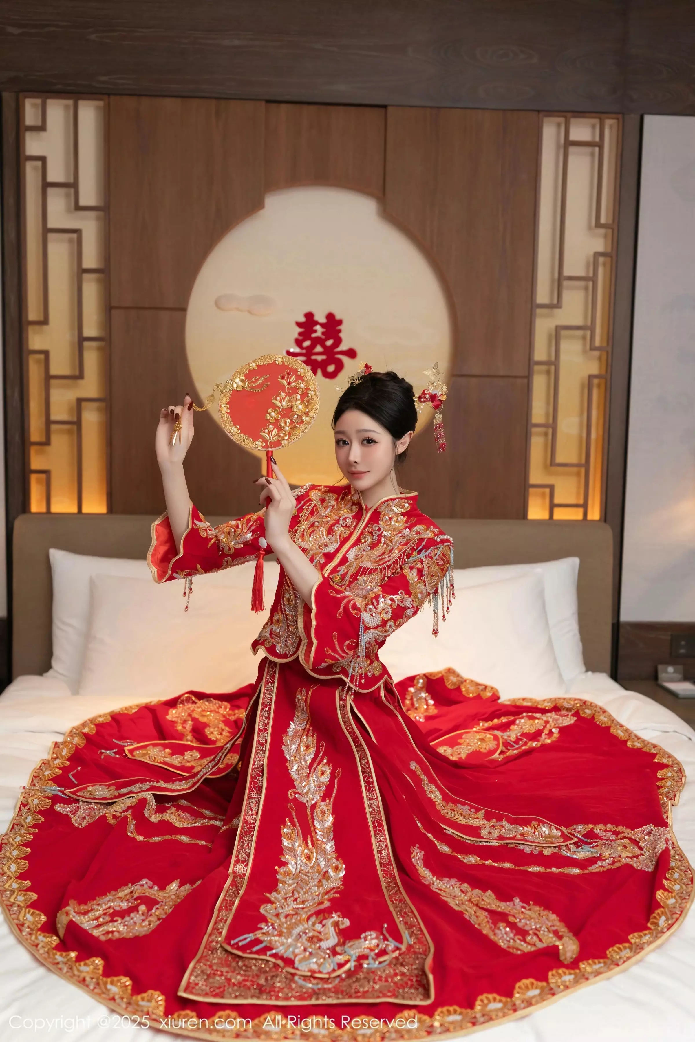 模特小逗逗新婚主题性感红色蕾丝内衣配黑丝吊袜完美诱惑写真82P-第1章-图片1