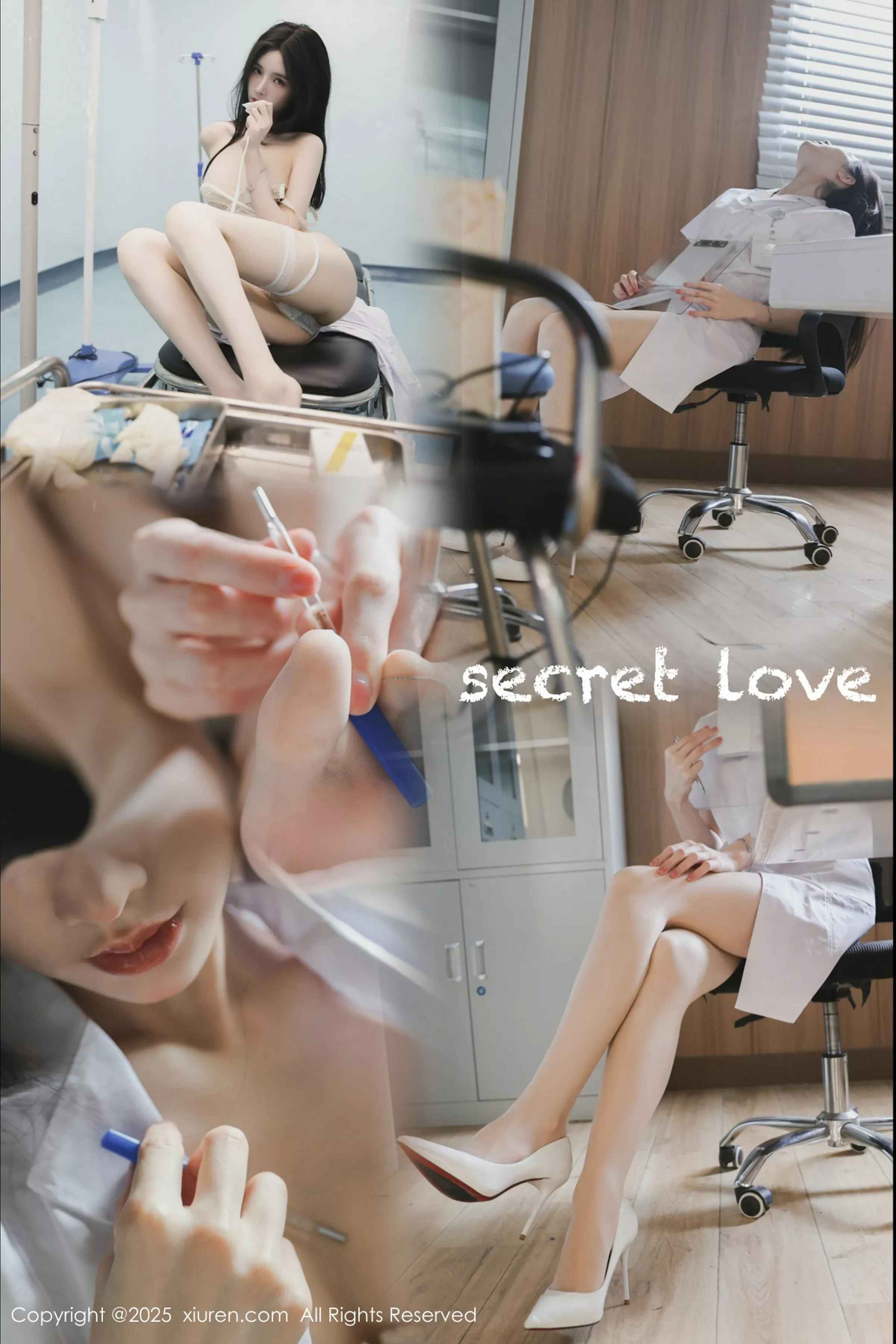 新人模特布丁wow白色护士制服配超薄肉丝秀修长美腿性感写真80P-第1章-图片1