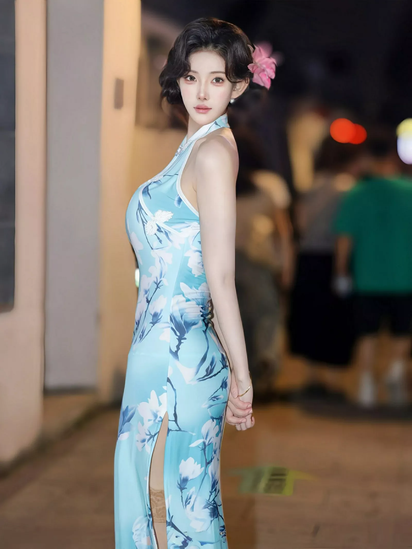 模特梨霜儿性感青色情趣旗袍配超薄肉丝秀凹凸身材完美诱惑写真82P-第1章-图片2