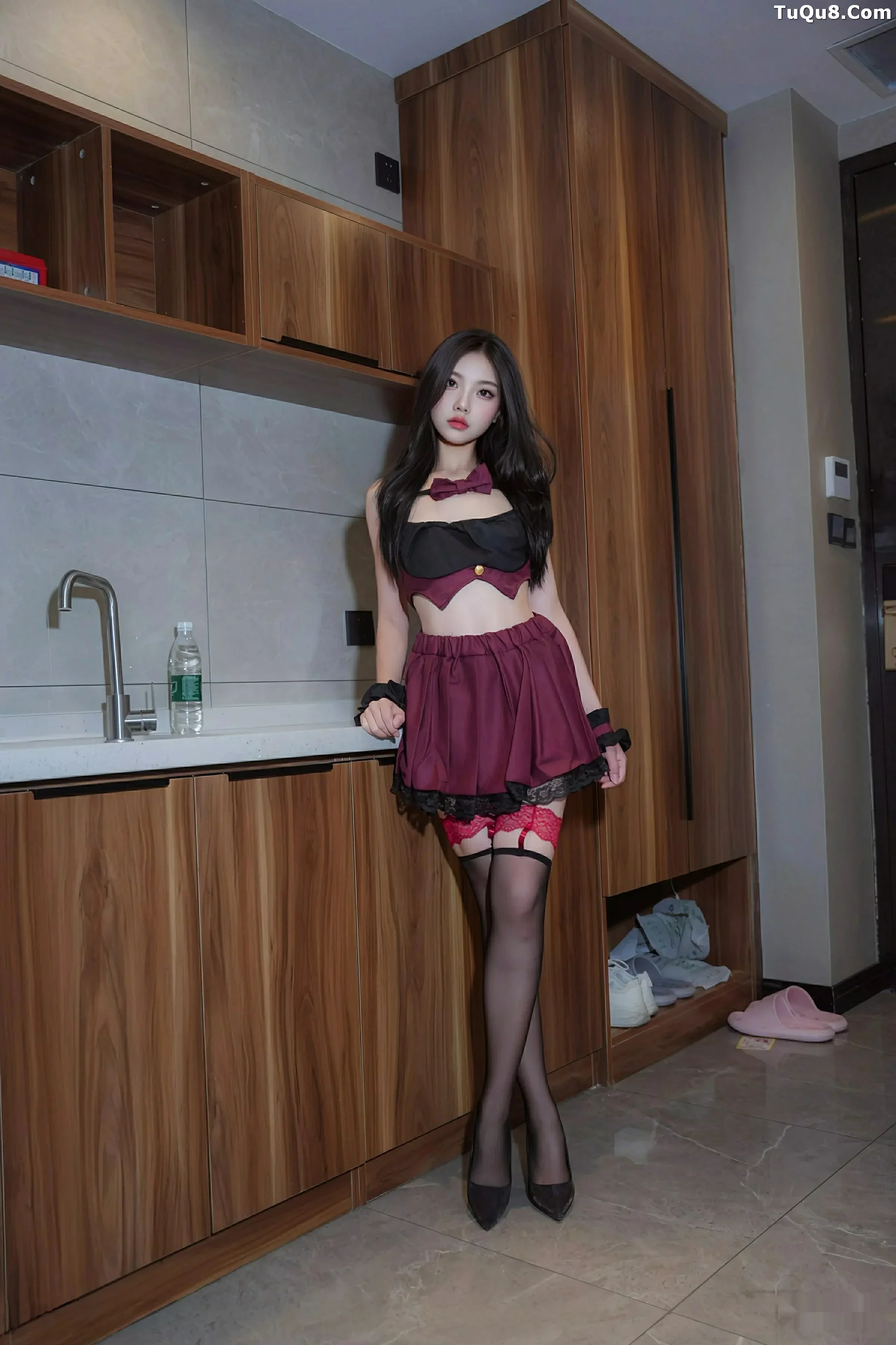 新人模特小野花more性感黑色情趣内衣配黑丝袜秀柔美身材诱惑写真56P-第1章-图片4