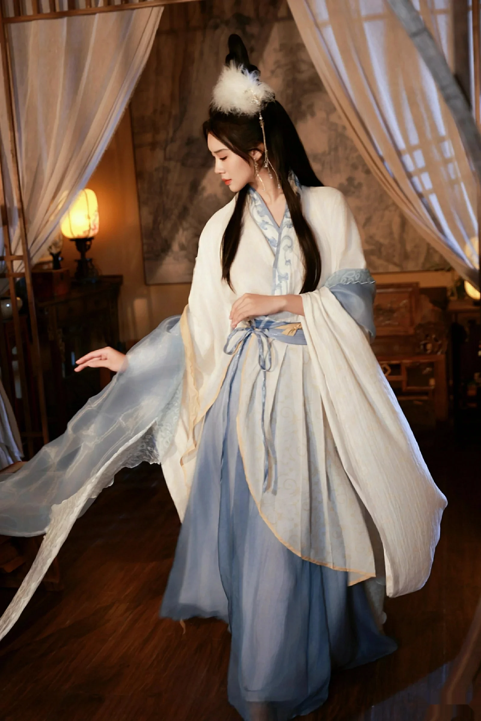 模特南乔中秋主题性感汉服装扮配超薄肉丝秀白嫩肌肤诱惑写真76P-第1章-图片4