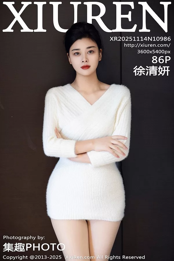 模特徐清妍性感白色毛衣露黑色内衣配超薄肉丝秀曼妙身姿诱惑写真86P